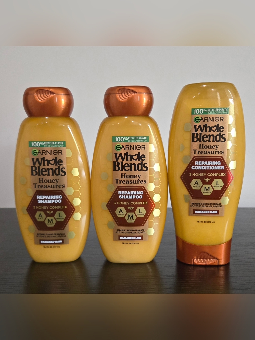 New Garnier Whole Blends Repairing Shampoo & Conditioner Set (3 Items)